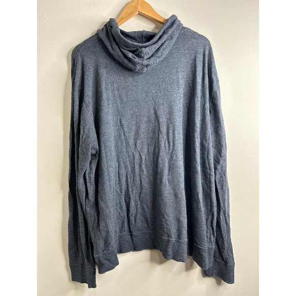 Faherty Sunwashed Slub Hoodie Mens 2XL Heathered Blue Pullover 100% Cotton Comfy - Picture 5 of 9